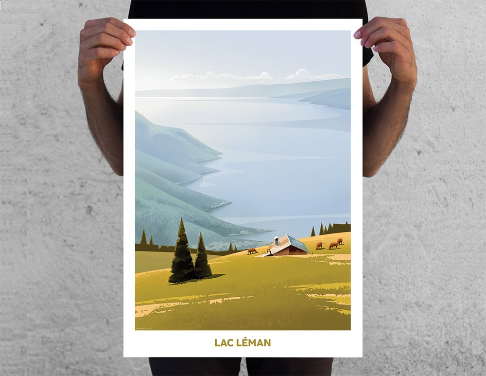 Image of Affiche "Lac Léman - Les Agittes"