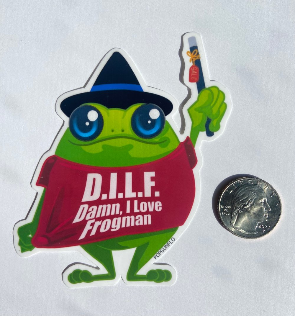 DILF Frogman Vinyl Sticker