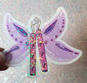 Mythical Kawaii Pink and Purple Fairy Nunchucks Stickers