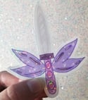 Mythical Kawaii Pink and Purple Fairy Dagger Sticker