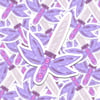 Mythical Kawaii Pink and Purple Fairy Dagger Sticker