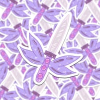 Image 1 of Mythical Kawaii Pink and Purple Fairy Dagger Sticker