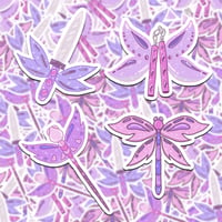 Image 1 of Mythical Kawaii Pink and Purple Fairy Weapon Stickers | Complete Set of 4