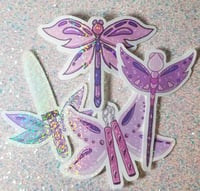 Image 2 of Mythical Kawaii Pink and Purple Fairy Weapon Stickers | Complete Set of 4