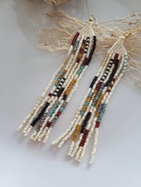 Free fall seed bead earrings.