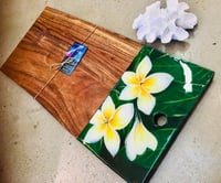 Resin and Acrylic Art Grazing Board - Frangipanis