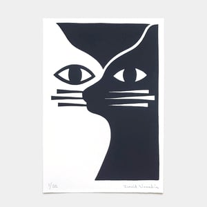 Image of Linocut print 21 x 30 cm ‘Chat(s)’