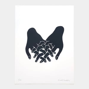 Image of Linocut print 30 x 40 cm ‘Liens Tissés’
