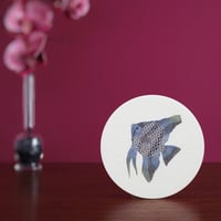 Image 4 of One Angelfish in lilac ceramic wall hanging 