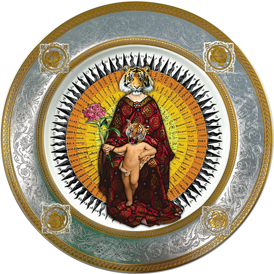 Image of Tigresa - Large Fine China Plate - #0775