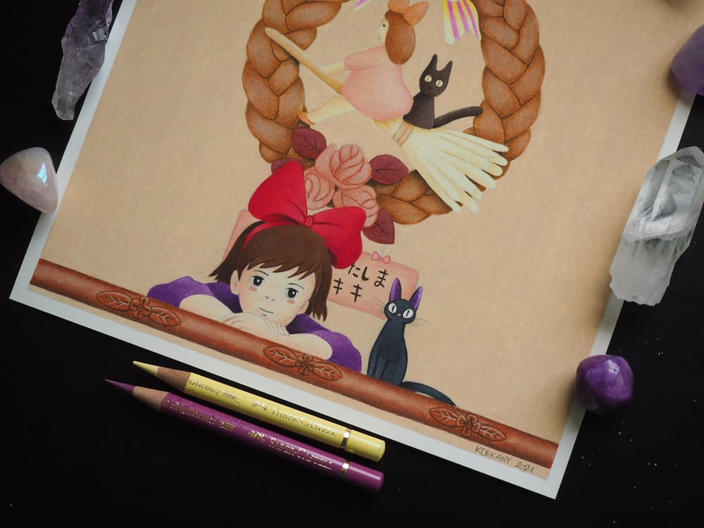 Image of Studio Ghibli Kiki's Delivery Service Miyazaki Fine Art Print