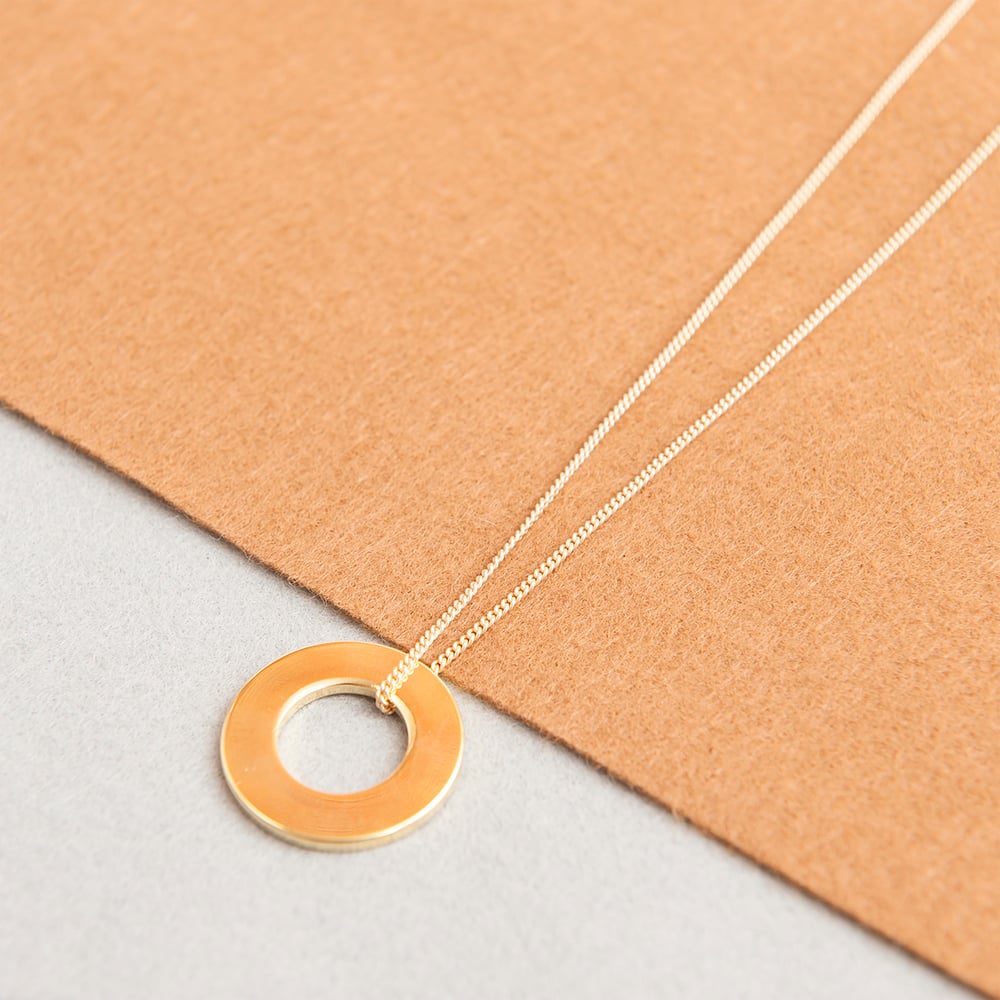 Image of Long gold circle necklace