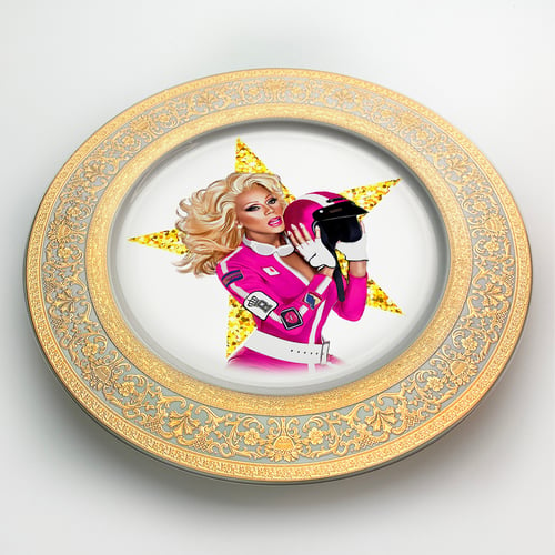 Image of Drag Race - Large fine China Plate - #0745