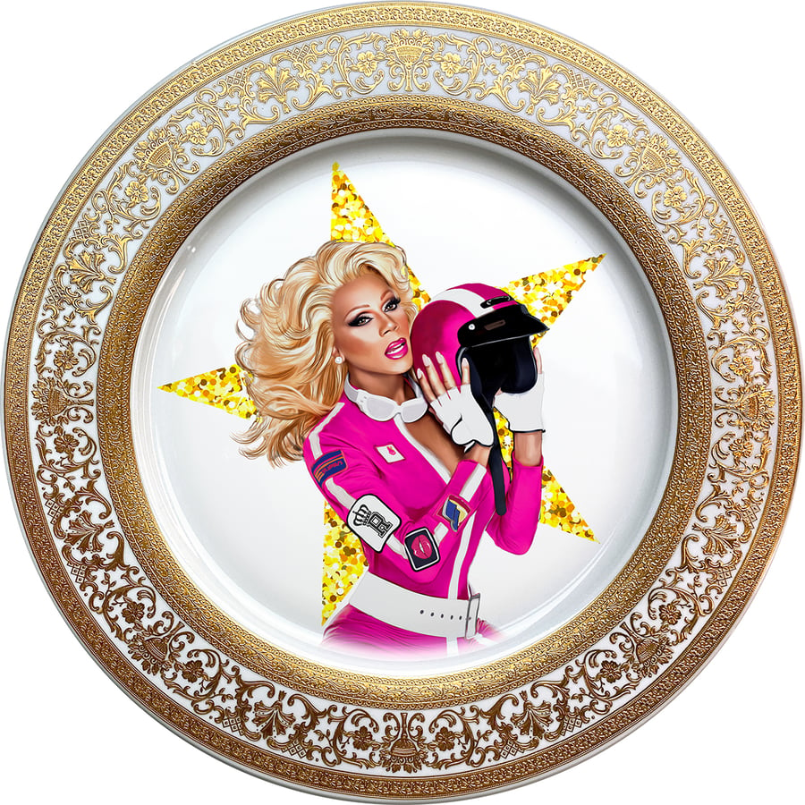 Image of Drag Race - Large fine China Plate - #0745