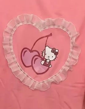 Image of Ruffle Cherry Kitty Shirt