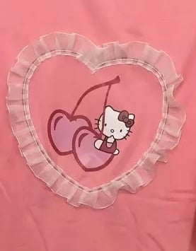 Image of Ruffle Cherry Kitty Shirt