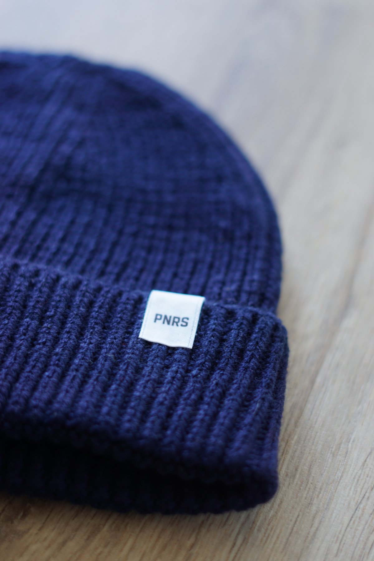 Image of Oxford Navy Ripped Label Beanie