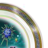 Image 3 of Robot Attacks - Large Fine China Plate - #0776