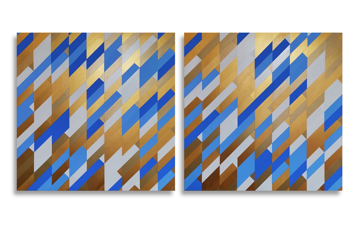 Image of 'Glisten' - Diptych, acrylic on board