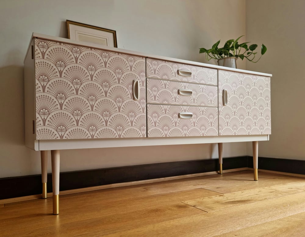 Image of 'DECO MARTINI' ROSE GOLD SCHREIBER SIDEBOARD