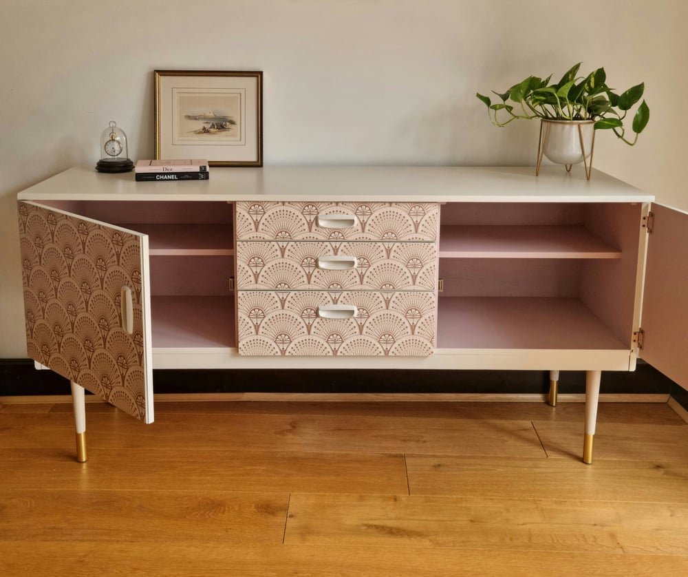 Image of 'DECO MARTINI' ROSE GOLD SCHREIBER SIDEBOARD