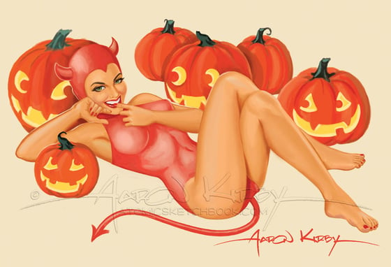 Image of Devil girl-pumpkin Pin Up