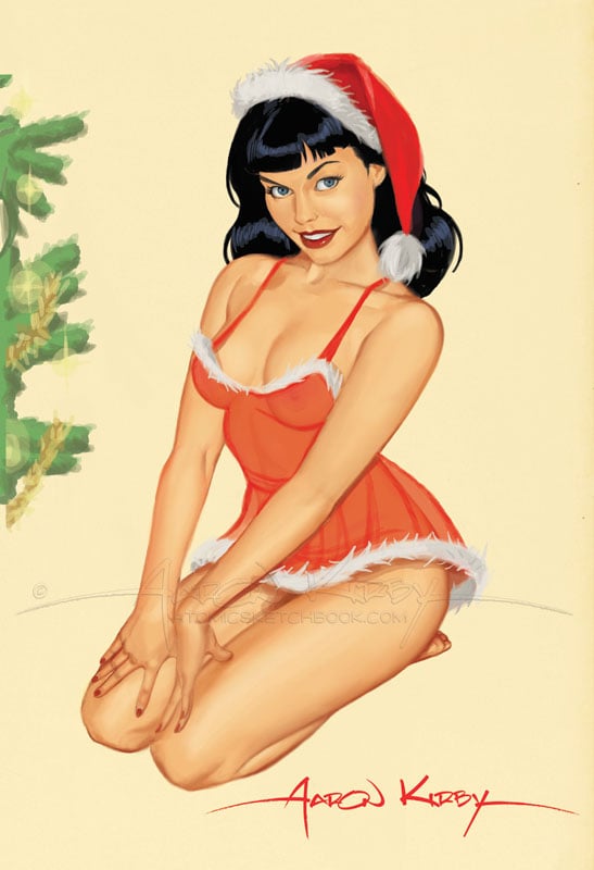 Image of Bettie Paige Christmas pin up