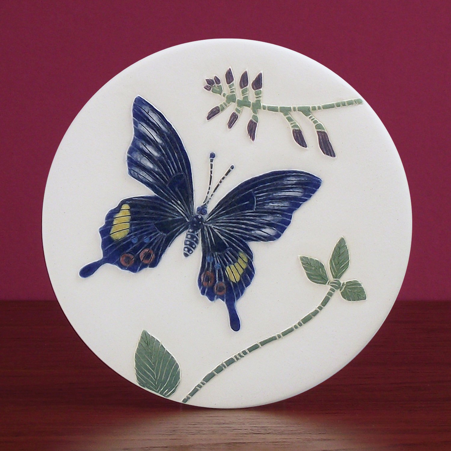 Image of Iswara butterfly carved wall hanging
