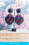 Collection Coeurs sacrés - Rainbow Hearts- Majestueuses boucles d'oreilles fermoirs "clous"