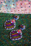 Collection Coeurs sacrés - Rainbow Hearts- Majestueuses boucles d'oreilles fermoirs "clous"