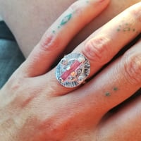 Image 1 of Silver Tourmaline Crystal Ring