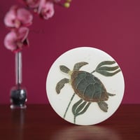 Image 4 of Green turtle carved wall hanging