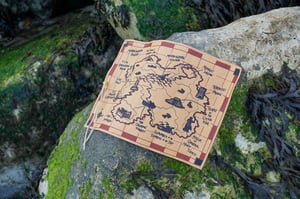 Image of Handprinted Treasure Map With Riddles