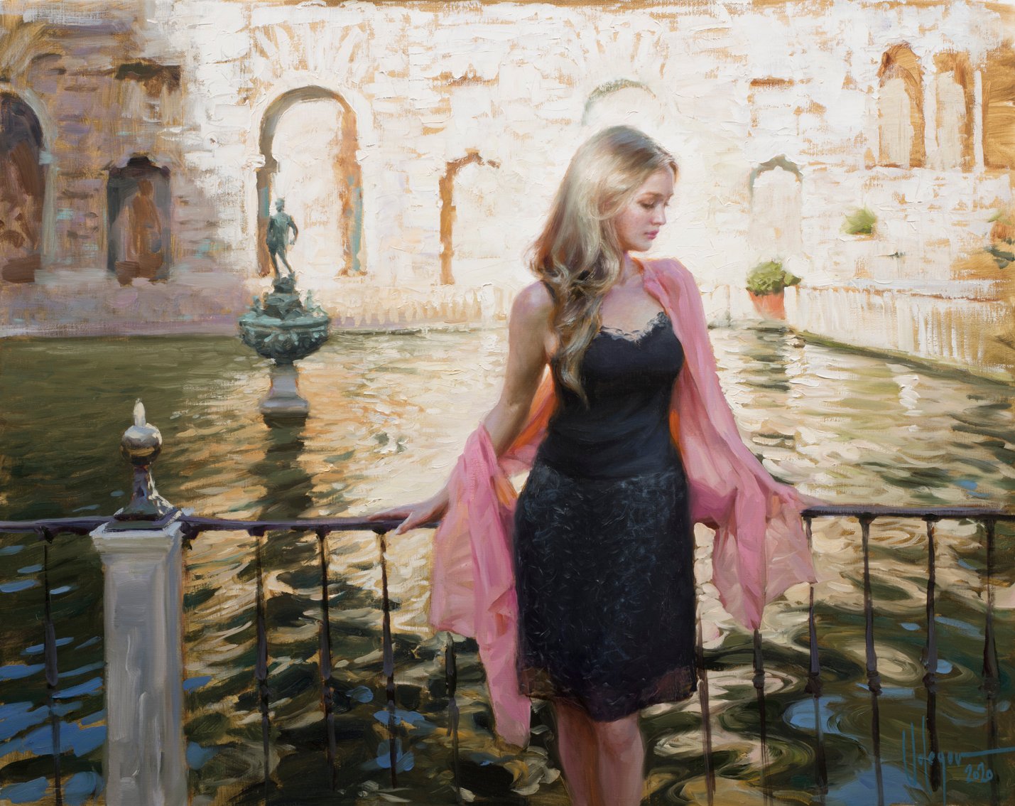 Image of "NEAR THE MERCURY FOUNTAIN OF THE ROYAL ALCAZAR, SEVILLE", PAINTING