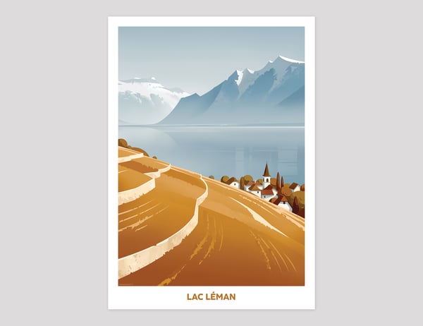 Image of Affiche "Lac Léman - Lavaux"