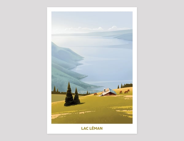 Image of Affiche "Lac Léman - Les Agittes"