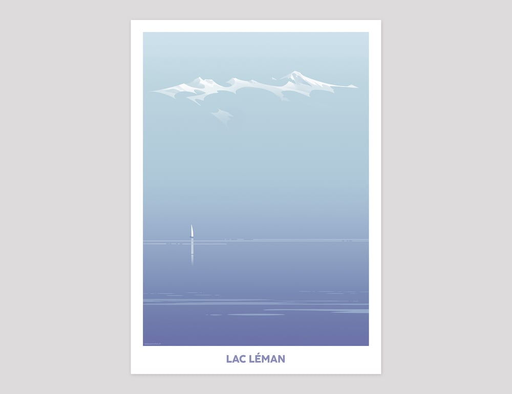 Image of Affiche "Lac Léman - Les Alpes"