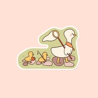 Sticker - Duck and ducklings