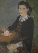Birgit Forsell (1909-2003) Swedish artist ‘Girl in a lace collar, 1943’ 