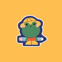 Sticker - Frog at school