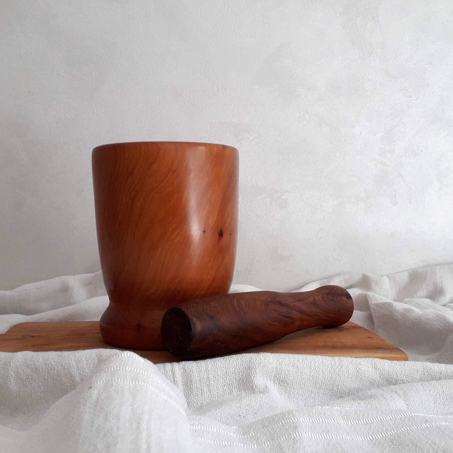 Image of MOROCCAN THUYA WOOD MORTAR & PESTLE