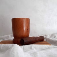 Image 2 of MOROCCAN THUYA WOOD MORTAR & PESTLE