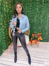 Blue Stone Leather Biker Jacket