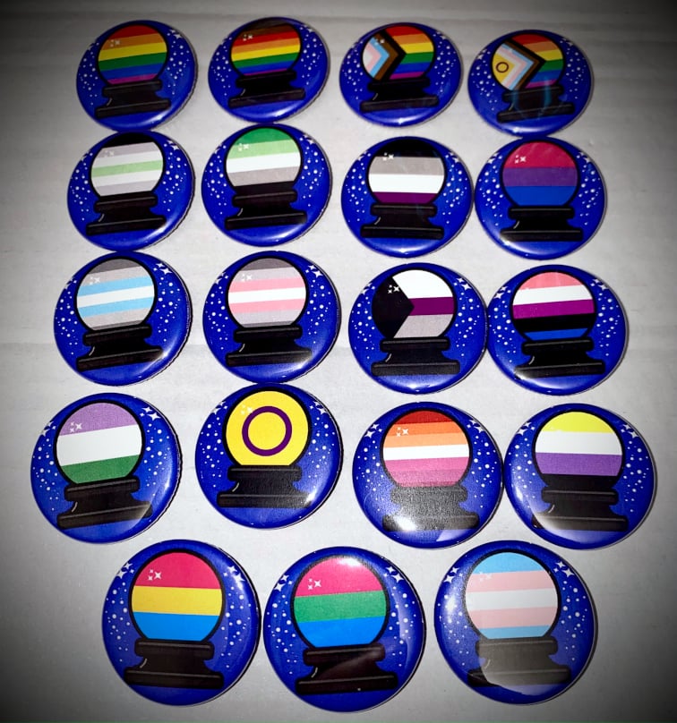 1.25" Crystal Ball Pride Button | Button Button Custom Buttons + More!