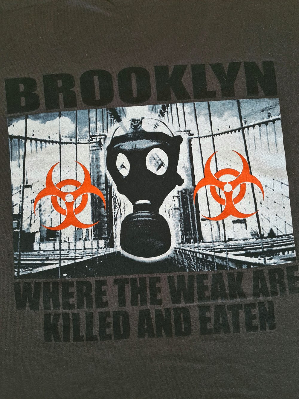 *Signed* Biohazard 00's 'Brooklyn: Where The Weak Are Killed And Eaten' Grey T-Shirt