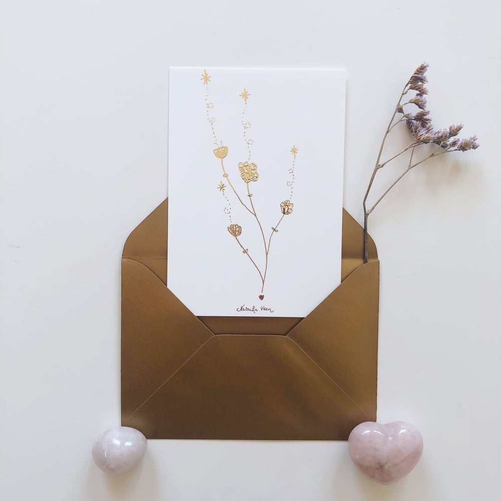 Image of Greeting Card *Magic gold flower*