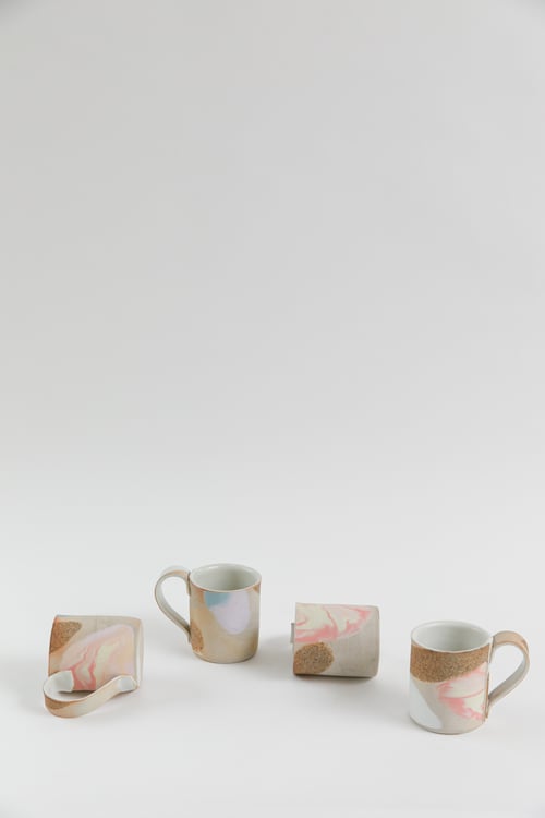 Image of Tangerine Lavender Dream - Porcelain inlay Handled Mug
