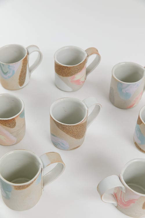 Image of Tangerine Lavender Dream - Porcelain inlay Handled Mug