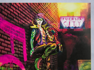 Fuchsia City Small Poster - Punk
