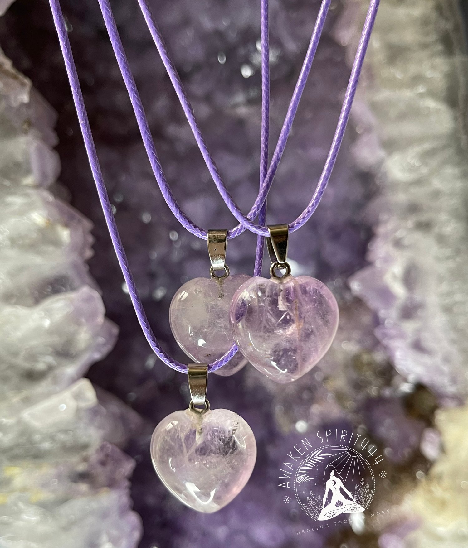 Image of Amethyst heart necklace 